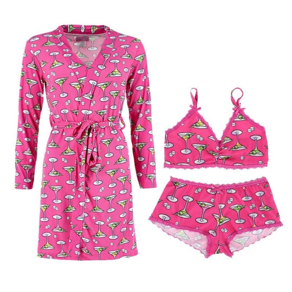 Love to Sleep Women's Martini Robe Lounge Set